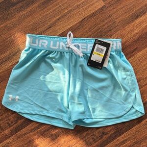 Under Armour Girld Light Blue Athletic Shorts Youth M